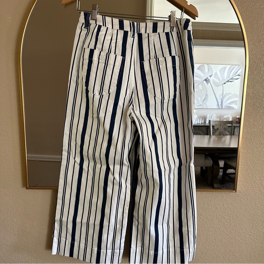 For The Republic Bluewhite Wide Leg Striped Jeans | Color: Blue/White | Size: 6 - Picture 4 of 12